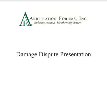Image of title screen for Damage Dispute Presentation